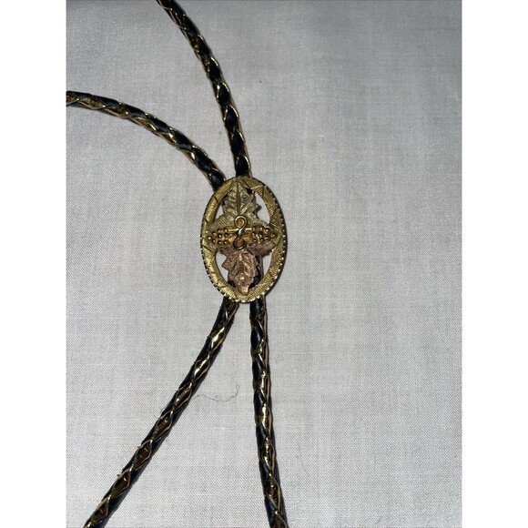 Black Hills Gold J Co. Grape Cluster Bollo Tie With Infinity Symbol 10k-12k Gold - Picture 5 of 12